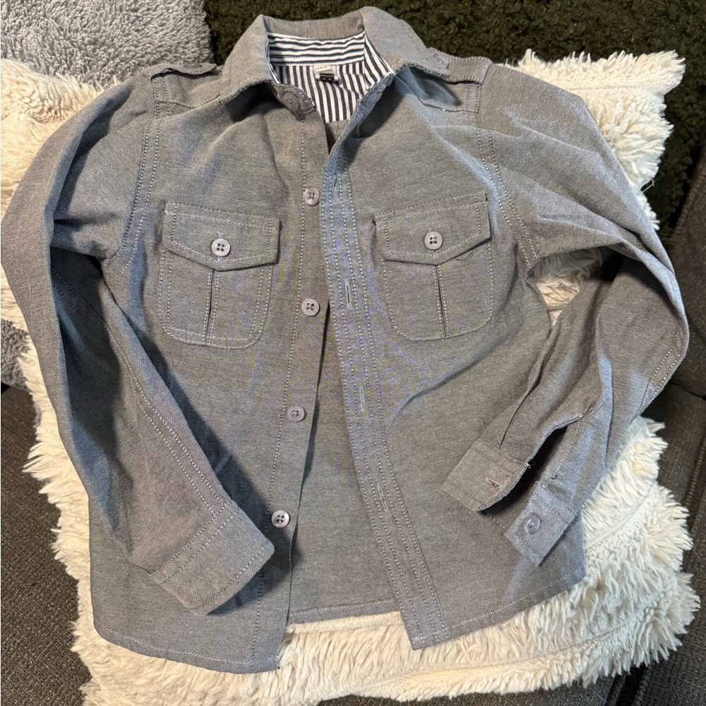 Gray Button-Up Shirt Toddler